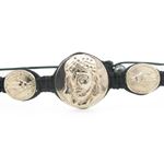 "Mens rose 3 jesus string bracelet Diameter - 2.75 inch ( Large medallion - 20mm