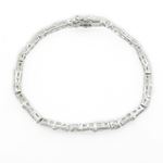 Ladies .925 Italian Sterling Silver princess cut cz bracelet Length - 8 inches Width - 3mm 2