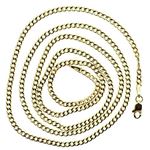 10K YELLOW Gold HOLLOW ITALY CUBAN Chain - 24 Inches Long 2.4MM Wide 2
