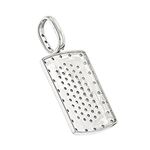 "Small Dog Tag Pendant with Diamonds Sterling Silver (0.5 Ctw
