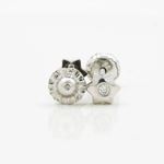 14K White gold Star cz stud earrings for Children/Kids web193 2