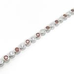 Ladies .925 Italian Sterling Silver white and red cz bracelet 4