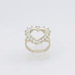 10k Yellow Gold Syntetic white heart gemstone ring ajr46 Size: 7 2