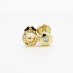14K Yellow gold Flower cz stud earrings for Children/Kids web201 2
