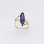 10k Yellow Gold Syntetic purple gemstone ring ajr24 Size: 7 2