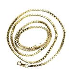 14K YELLOW Gold SOLID BOX CHAIN BEVELED Chain - 18 Inches Long 1.8MM Wide 2