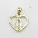 Womens 10k Yellow gold Dual heart join cz gold pendant GCHA45 4