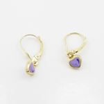 14K Yellow gold Heart chandelier earrings for Children/Kids web466 4