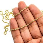 10K Yellow SOLID Gold Rope Chain Necklace 2MM wide 2