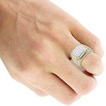 Mens 10K Gold Diamond Wedding Band Pinky Ring 2C-4