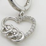 Womens Sterling silver heart cz chandelier earring Silver1 2