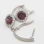 Womens Dark red cubic zirconia drop cz chandelier earring Silver23 4