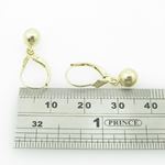 womens bp70 fancy earrings 14K yellow gold italian ball stud huggie hoop 4