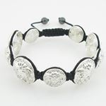 White Greek style medusa string bracelet beaded macrame jewelry fashion bead 2