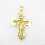 Mens 10k Yellow gold Jesus crucifix charm EGP7 4