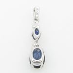 Ladies 10K Solid White Gold tear drop blue stone pendant Length - 1.10 inches Width - 6mm 4