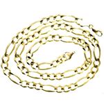 14K YELLOW Gold SOLID FIGARO Chain - 24 Inches Long 7.9MM Wide 2