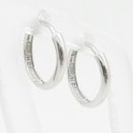 womens bp54 fancy earrings 14K white gold italian ball stud huggie hoop 2