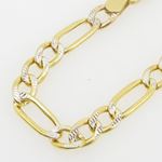 Mens 10k Yellow Gold diamond cut figaro cuban mariner link bracelet AGMBRP2 8 inches long and 6mm wi