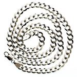 14K WHITE Gold SOLID ITALY CUBAN Chain - 20 Inches Long 5.8MM Wide 2