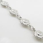 Women silver flower link bracelet SB7 7.25 inches long and 9mm wide 2