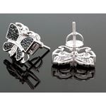 Sterling Silver Butterfly Fashion Hand Set Stud Earrings ME0210c 2