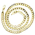 10K YELLOW Gold HOLLOW ITALY CUBAN Chain - 24 Inches Long 7MM Wide 2