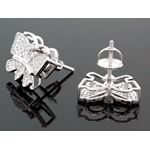 Sterling Silver Butterfly Fashion Hand Set Stud Earrings ME0210b 2