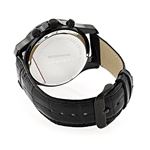 Mens Black Diamond Watch Raptor 2.25ct Black MOP with Leather Band by Luxurman 2
