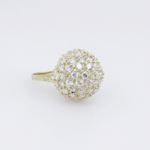 10k Yellow Gold Crystal white ball cz ring ajr22 Size: 8.25 4