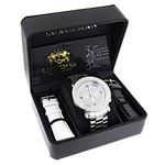 Iced Out Watches: Large Bezel Escalade Real Diamond Watch for Men 6.25ct 4