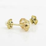 14K Yellow gold Fancy flower pearl stud earrings for Children/Kids web197 4