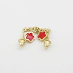 14K Yellow gold Flower cz chandelier earrings for Children/Kids web445 4