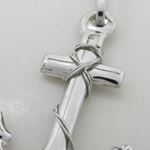 Fancy anchor silver pendant SB55 43mm tall and 26mm wide 2