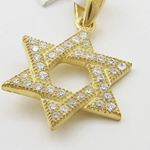 Womens Yellow star of david cz pendant Silver28 2