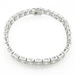 Ladies .925 Italian Sterling Silver princess cut cz tennis bracelet Length - 8 inches Width - 7mm 2