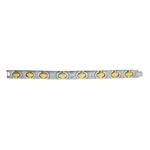 "Mens Womens Two Tone Yellow Stainless Steel Bracelet with CZ