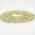 10K Yellow Gold diamond cut figaro chain GC110 2