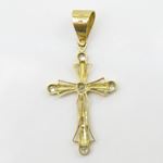 Mens 10k Yellow gold White gemstone jesus cross charm EGP100 4