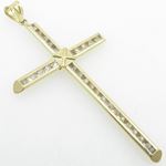 Mens 10K Solid Yellow Gold big x cross Length - 2.91 inches Width - 1.54 inches 2