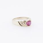 10k Yellow Gold Syntetic red gemstone ring ajjr68 Size: 3 4