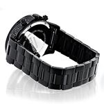 Luxurman Mens Black Real Diamond Watch 0.5ct Interchangeable Leather Straps 2