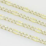 10K Yellow Gold diamond cut figaro chain GC117 4