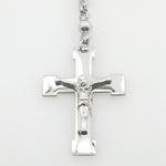 "Stainless Steel Rosary Necklace with Cross R145 ball 6 mm