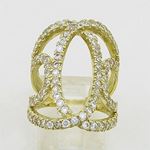 10K Yellow Gold womens designer lace ring ASVJ1 2