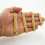 "Mens 10k Yellow gold Yellow gold miami cuban hollow link chain 32"" 9MM rjmch14 4"