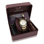 Centorum Watches: Midsize Falcon Mens Genuine Diamond Watch 0.5ct Leather Bands 4
