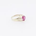 10k Yellow Gold Syntetic red gemstone ring ajjr30 Size: 2.25 4