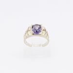 10k Yellow Gold Syntetic purple gemstone ring ajr21 Size: 2.25 2