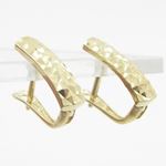 womens bp100 fancy earrings 14K yellow gold italian ball stud huggie hoop 2